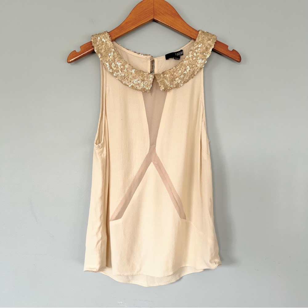 Ladakh Embellished Peter Pan Collar Sleeveless Blouse Size 2